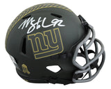 Giants Michael Strahan Signed STS IV Speed Mini Helmet W/ Case BAS Witnessed