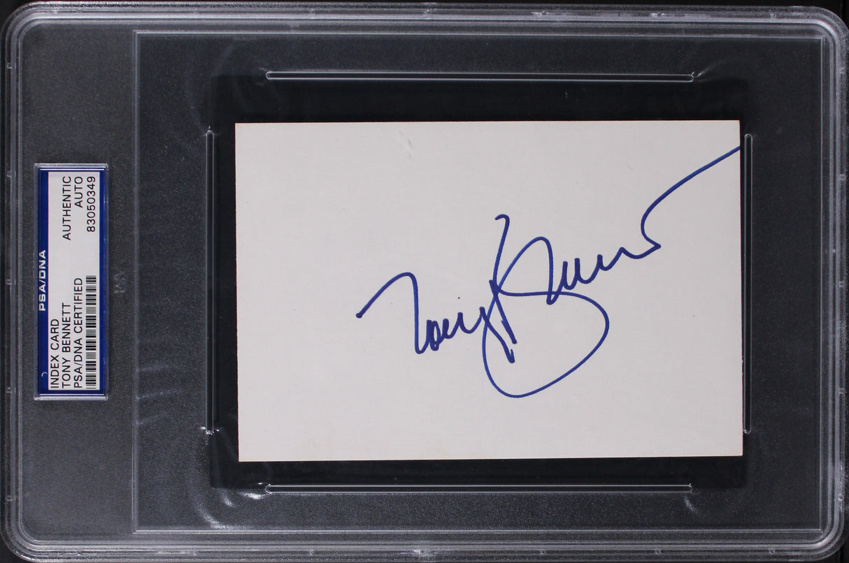 Tony Bennett I Left My Heart in San Francisco Signed 4x6 Index Card PSA Slab