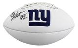 Giants Michael Strahan Signed Franklin White Panel Logo Football BAS Witnessed