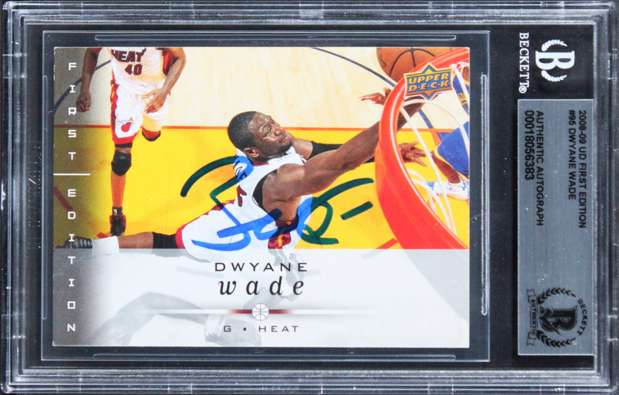 Heat Dwyane Wade Authentic Signed 2008 UD Firsts Edition #95 Card BAS Slabbed