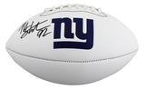 Giants Michael Strahan Signed Franklin White Panel Logo Football W/ Case BAS Wit