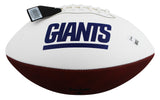 Giants Michael Strahan Signed Franklin White Panel Logo Football BAS Witnessed