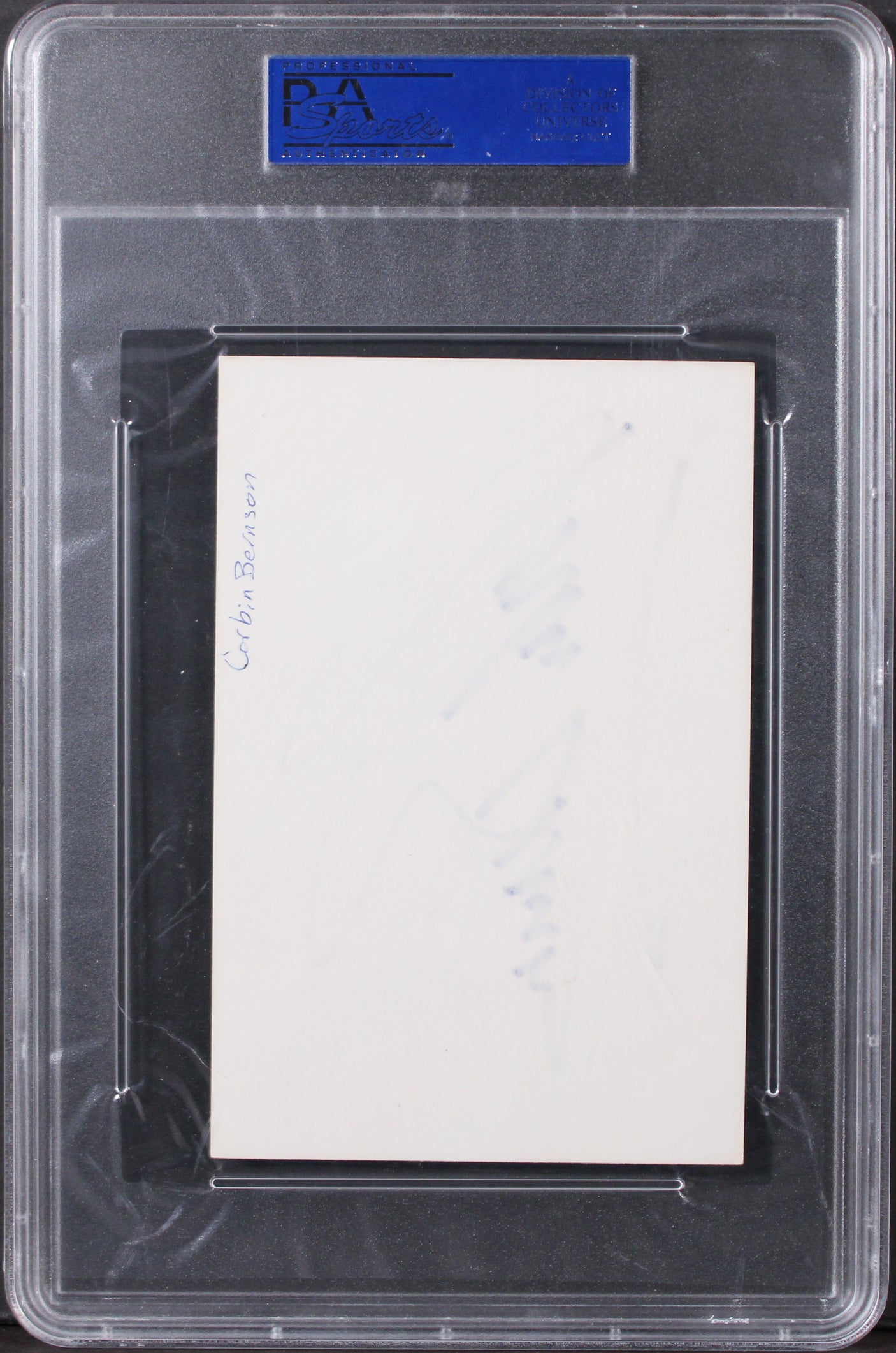 Corbin Bernsen Psych Authentic Signed 4x6 Index Card PSA/DNA Slabbed