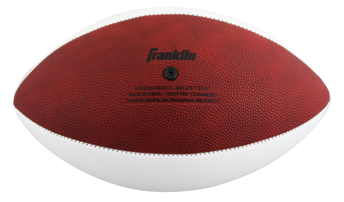 Giants Michael Strahan Signed Franklin White Panel Logo Football BAS Witnessed