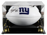 Giants Michael Strahan Signed Franklin White Panel Logo Football W/ Case BAS Wit