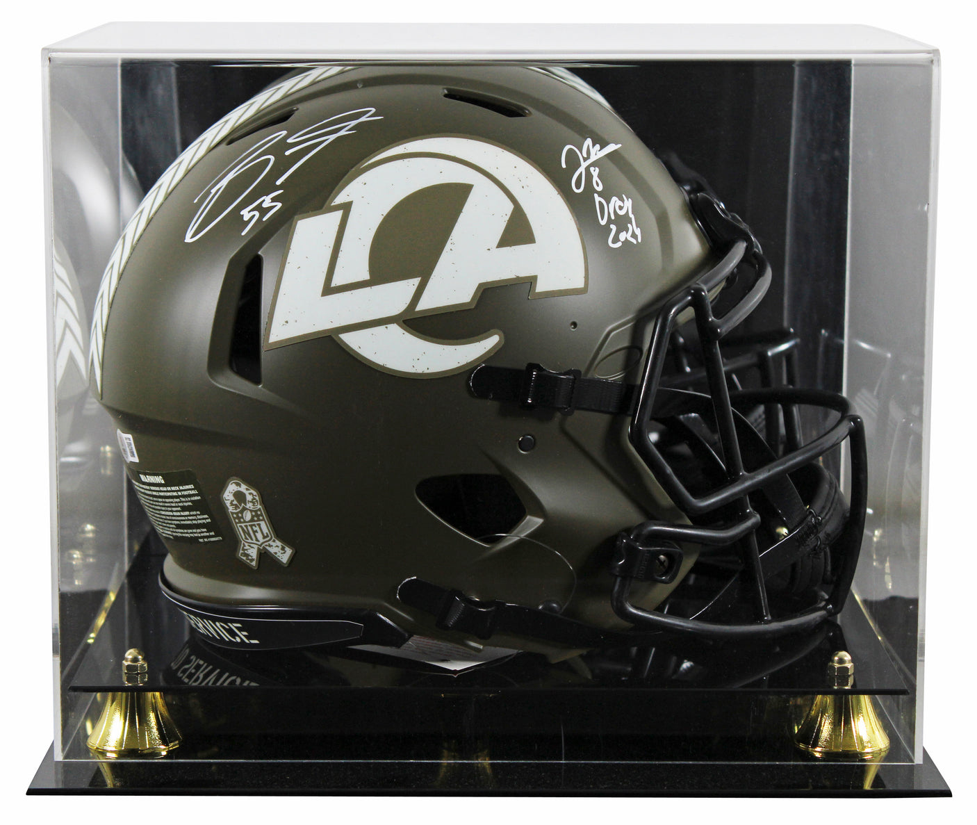 Rams Jared Verse & Braden Fiske Signed STS F/S Speed Proline Helmet W/ Case BAS