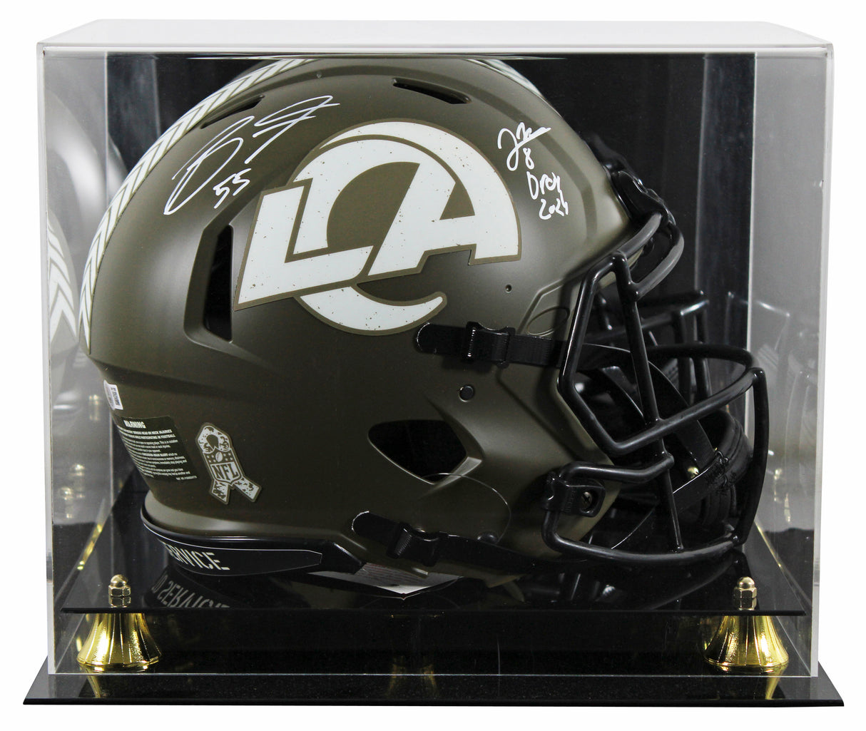 Rams Jared Verse & Braden Fiske Signed STS F/S Speed Proline Helmet W/ Case BAS