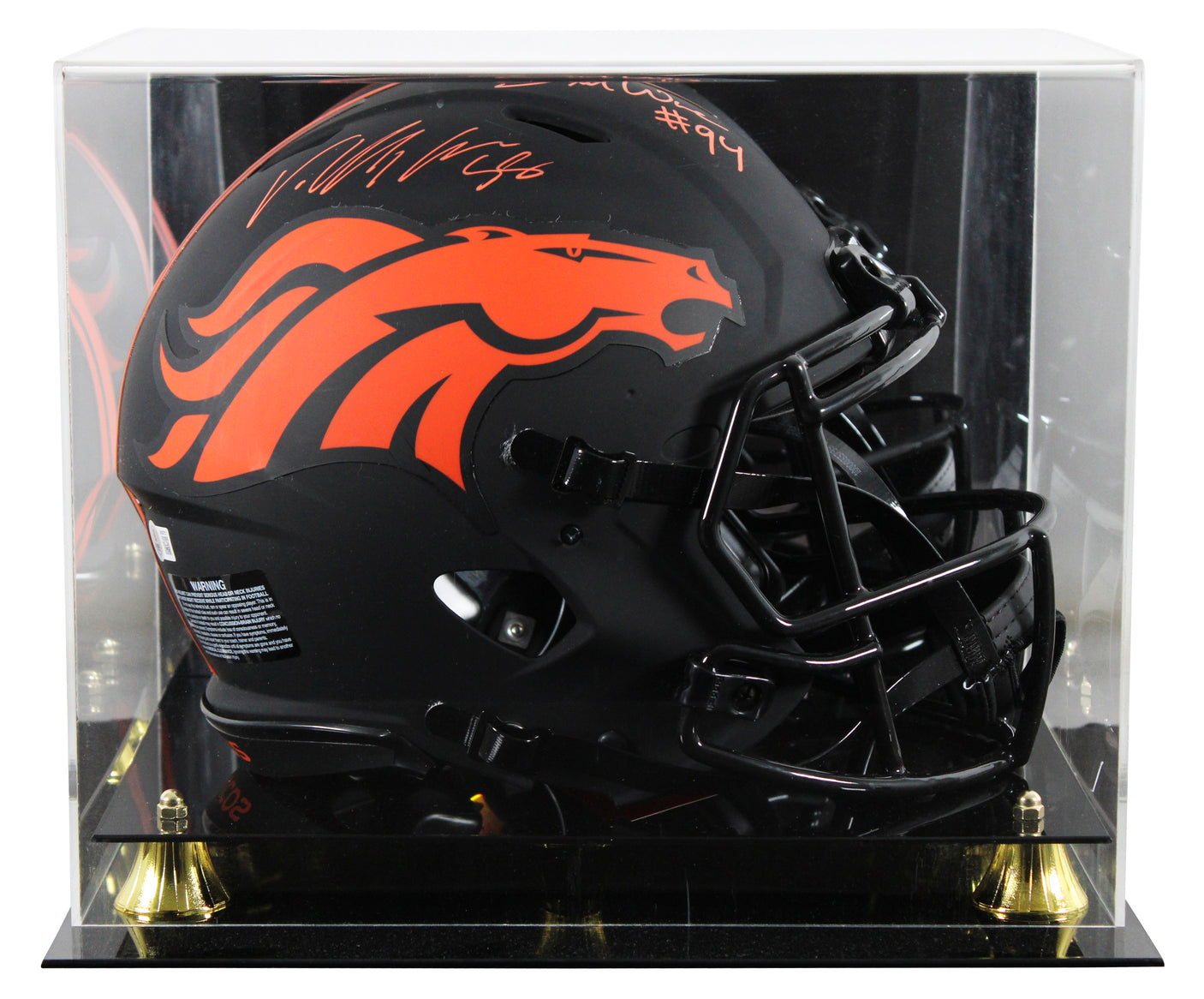 DeMarcus Ware & Von Miller Signed Eclipse F/S Speed Proline Helmet W/ Case BAS W