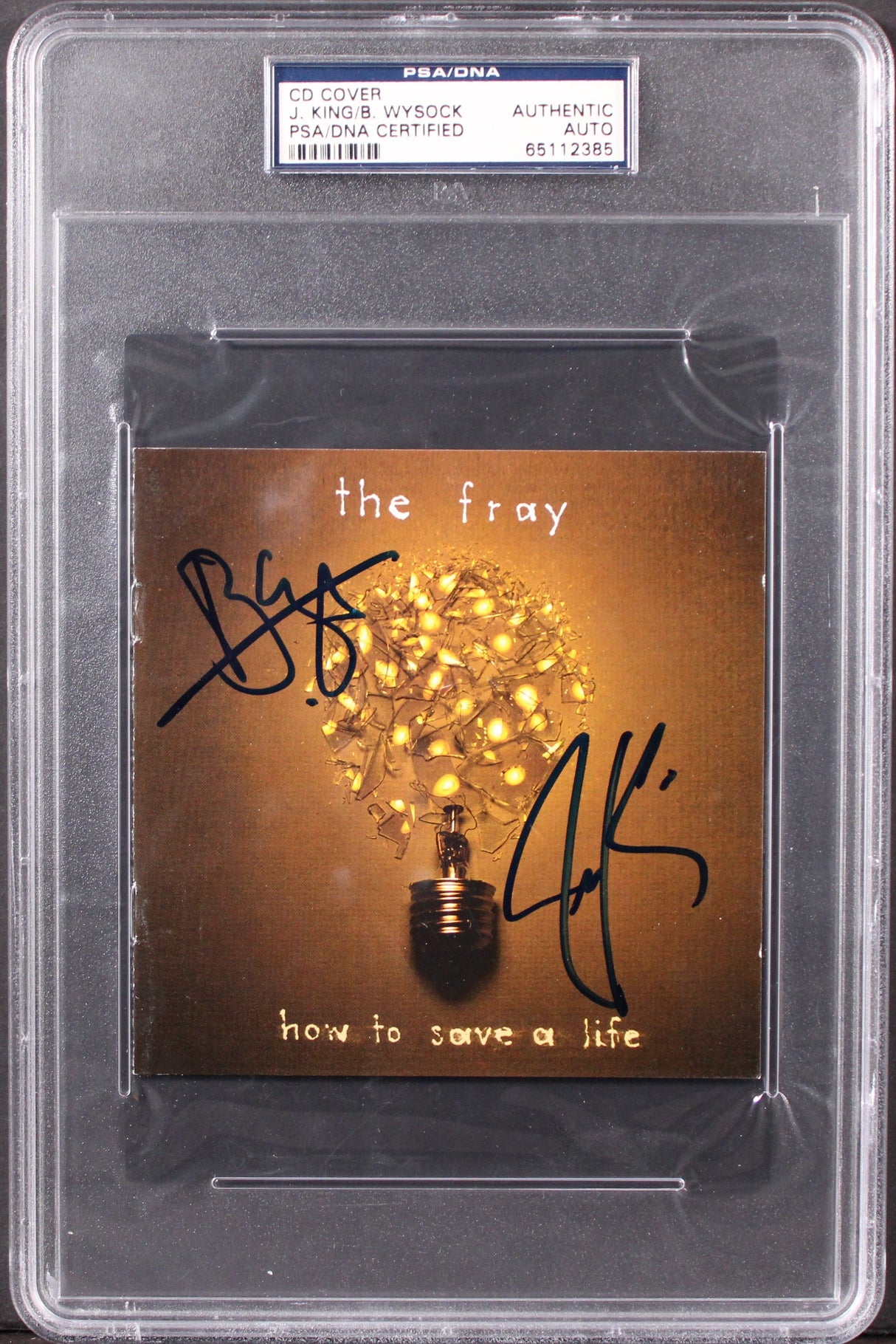 Joe King & Ben Wysocki The Fray Signed How To Save A Life Cd Cover PSA Slabbed