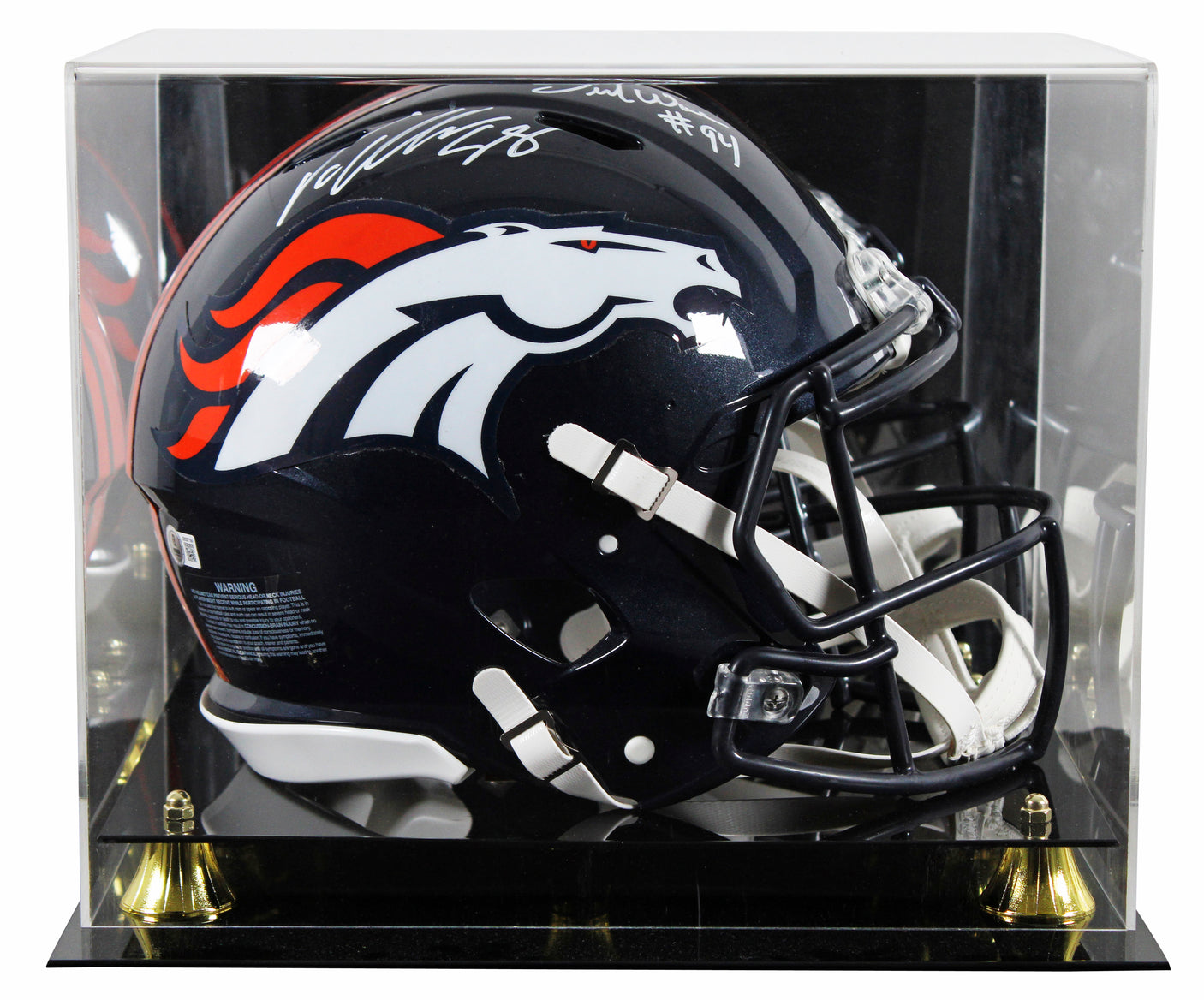 Broncos DeMarcus Ware & Von Miller Signed F/S Speed Proline Helmet W/ Case BAS W