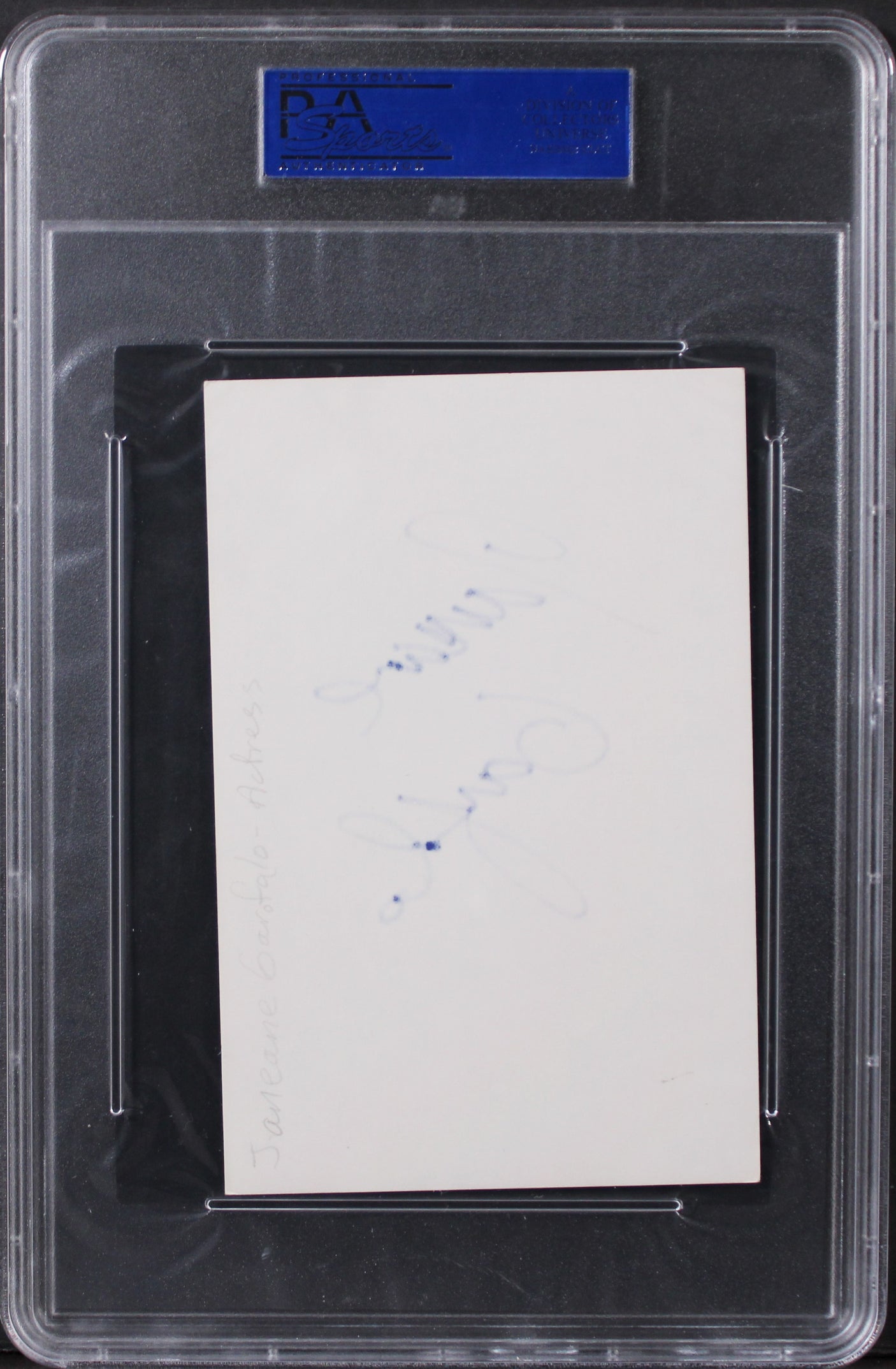 Janeane Garofolo Mystery Men Authentic Signed 4x6 Index Card PSA/DNA Slabbed