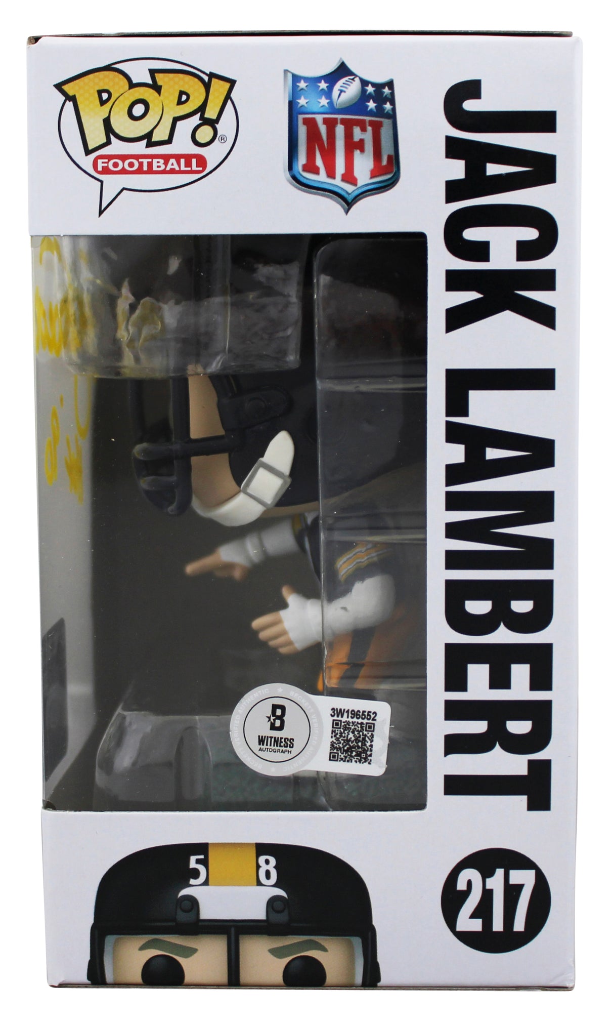 Steelers Jack Lambert "HOF 90" Signed #67 Funko Pop Vinyl Figure BAS Witnessed