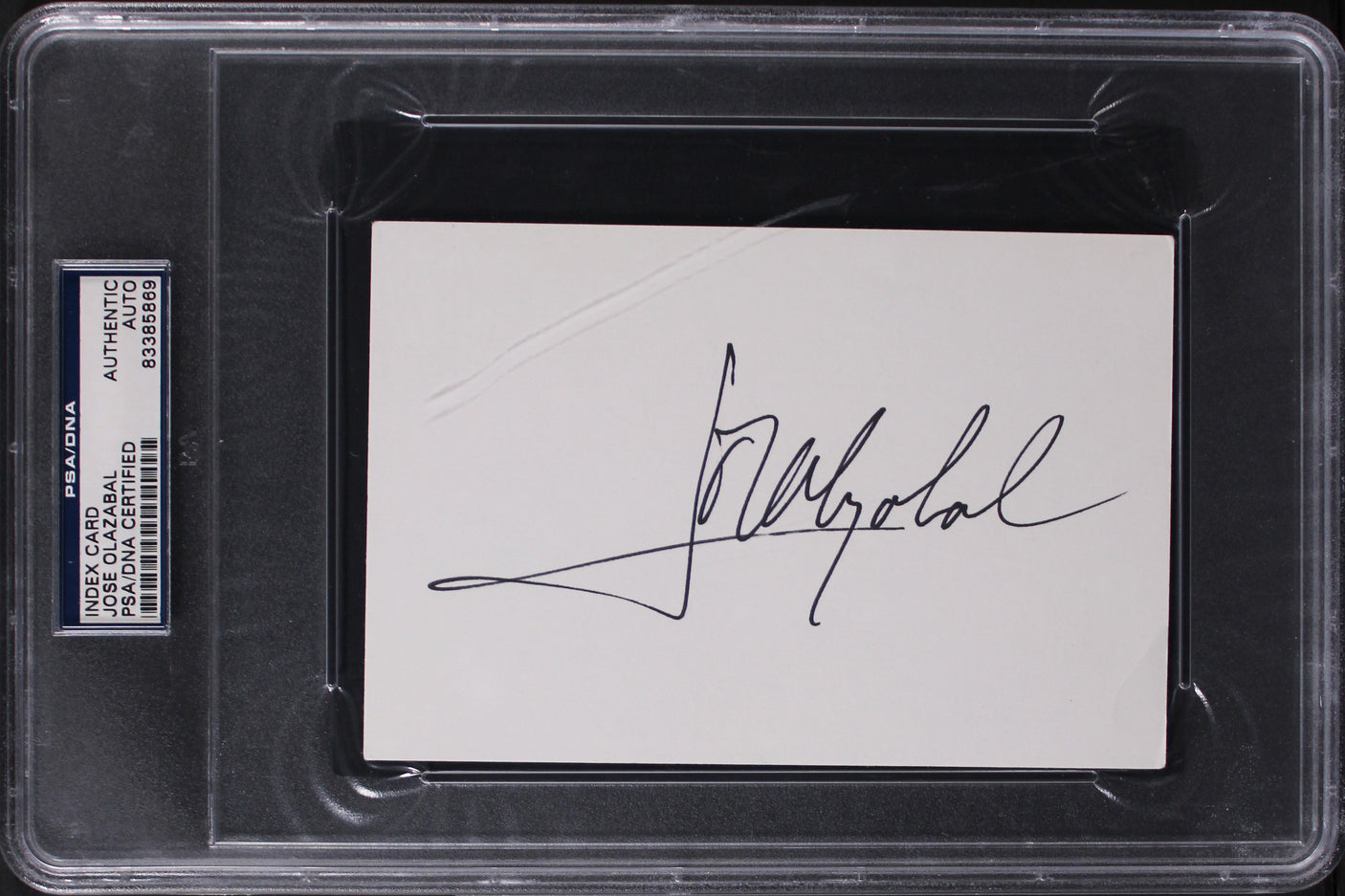 Jose Maria Olazabal Authentic Signed 4x6 Index Card Autographed PSA/DNA Slabbed