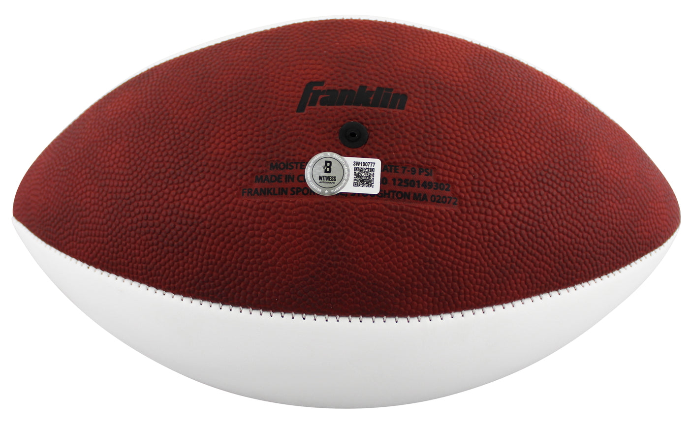 Colts D.J. Giddens Signed Franklin White Panel Logo Football W/ Case BAS Witness