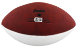 Colts D.J. Giddens Signed Franklin White Panel Logo Football W/ Case BAS Witness