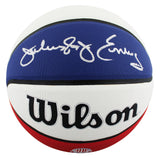76ers Julius "Dr. J" Erving Authentic Signed ABA Basketball w/ Case BAS Wit 2