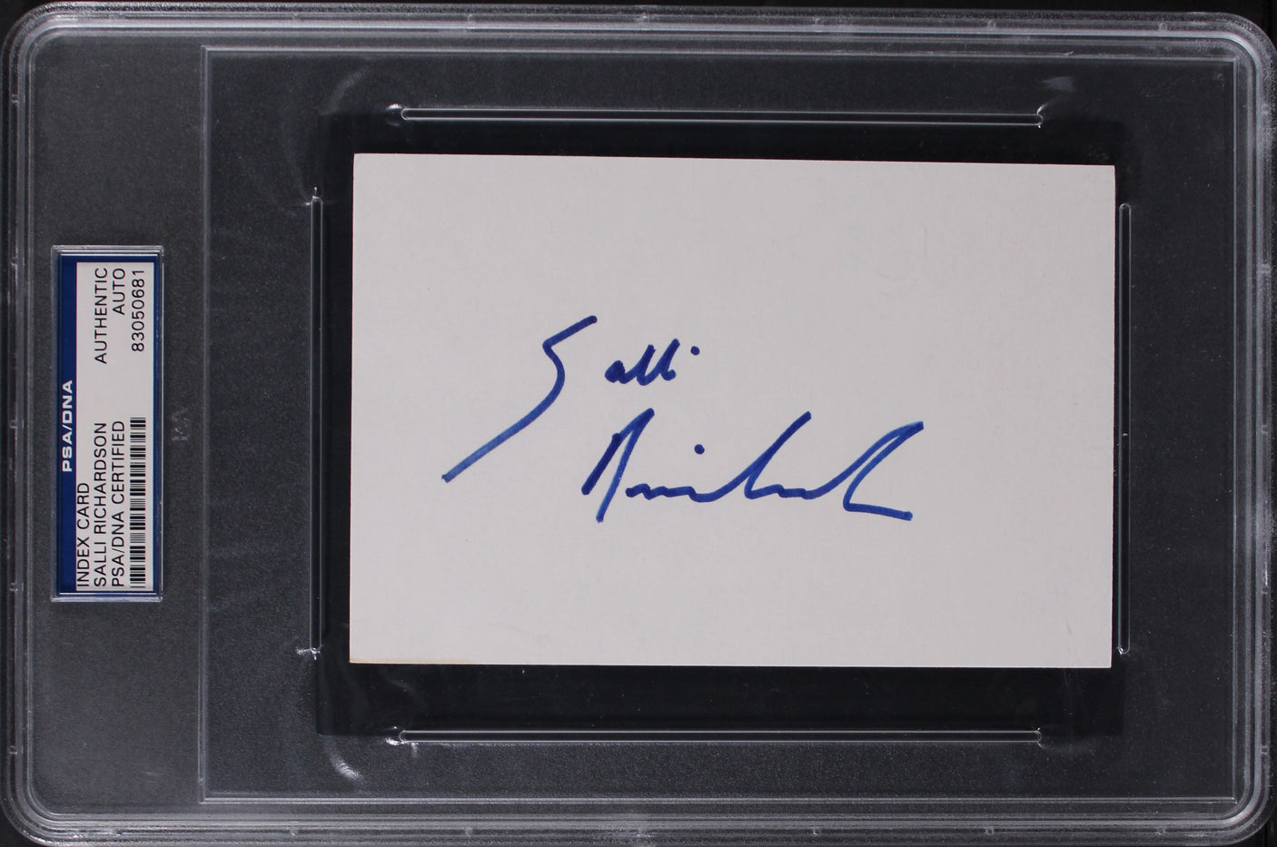 Salli Richardson I Am Legend Authentic Signed 4x6 Index Card PSA/DNA Slabbed