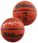 76ers Julius "Dr. J." Erving Signed Wilson Basketball W/ Case BAS Witnessed