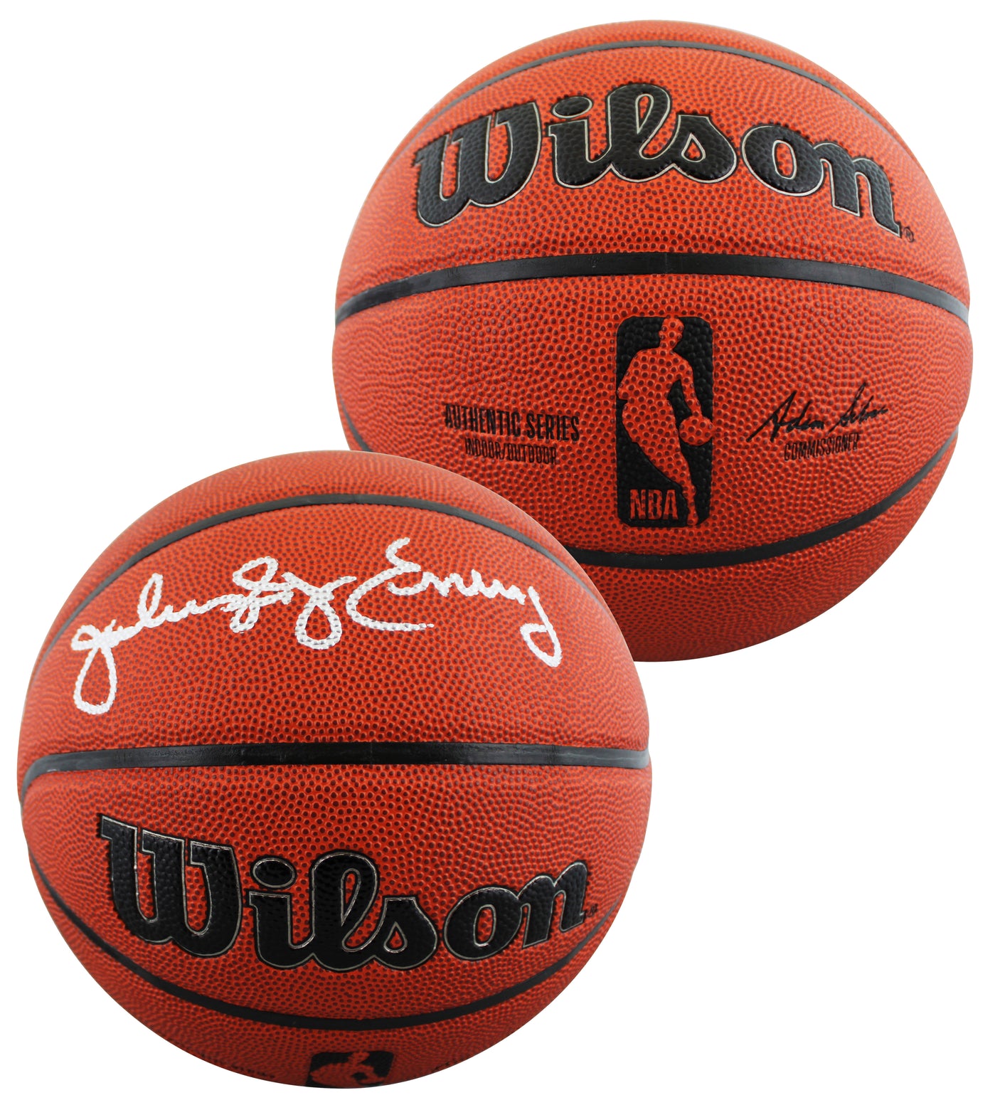 76ers Julius "Dr. J." Erving Signed Wilson Basketball W/ Case BAS Witnessed