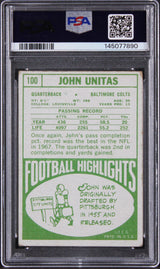 Colts Johnny Unitas Authentic Signed 1968 Topps #100 Card PSA/DNA Slabbed