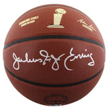 76ers Julius "Dr. J" Erving Signed Wilson Trophy Series Basketball BAS Witnessed