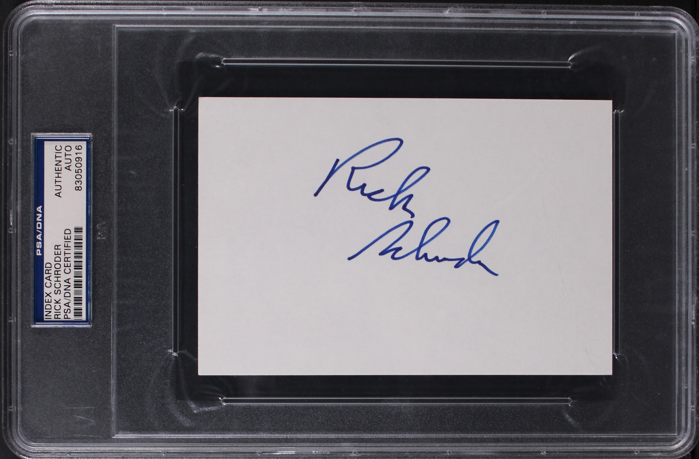 Rick Schroder NYPD Blue Authentic Signed 4x6 Index Card PSA/DNA Slabbed