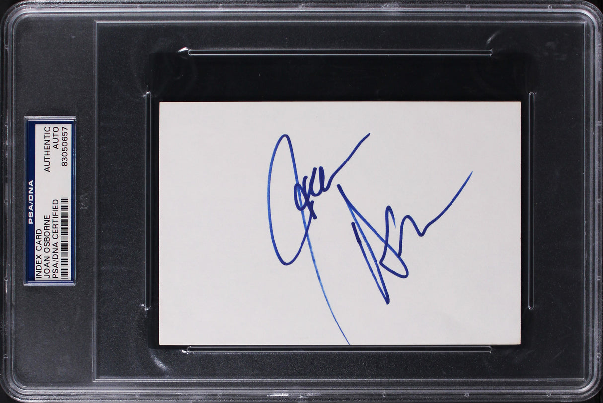 Joan Osborne Musician Authentic Signed 4x6 Index Card PSA/DNA Slabbed