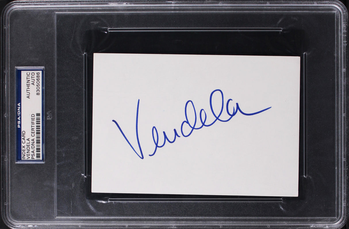 Vendela Supermodel Authentic Signed 4x6 Index Card Autographed PSA/DNA Slabbed