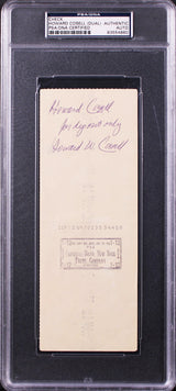 Howard Cosell Authentic Signed 3x8.25 Check Dated Sept 19, 1969 PSA/DNA Slabbed