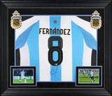 Enzo Fernndez Signed Blue & White Argentina Framed Jersey BAS #BU16927