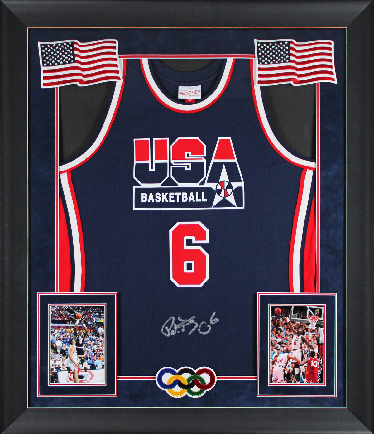 Patrick Ewing Signed Navy Blue 1992 Team USA M&N Authentic Framed Jersey BAS