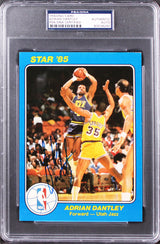 Jazz Adrian Dantley Signed 5x7 1985 Star NBA Court Kings #36 Card PSA/DNA Slab