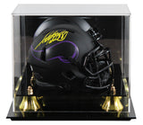 Vikings Adrian Peterson Signed Eclipse Speed Mini Helmet W/ Case BAS Witnessed
