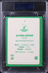 Bucks Alton Lister Signed 5x7 1985 Star NBA Court Kings #5 Card PSA/DNA Slabbed