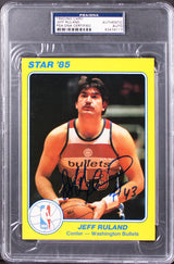 Bullets Jeff Ruland Authentic Signed 5x7 1985 Star #2 Card PSA/DNA Slabbed