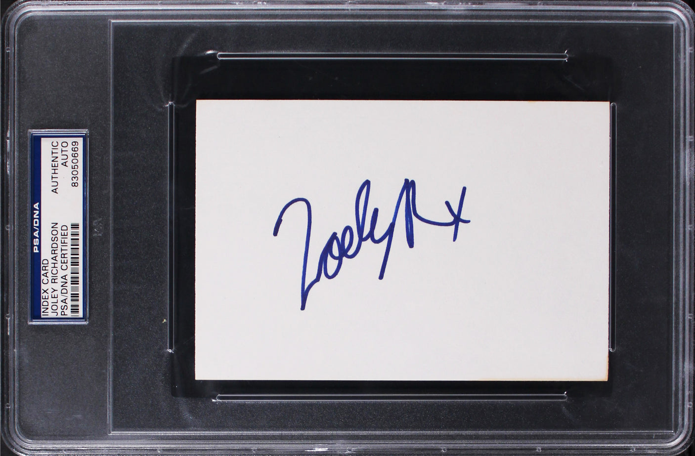 Joley Richardson Nip/Tuck Authentic Signed 4x6 Index Card PSA/DNA Slabbed