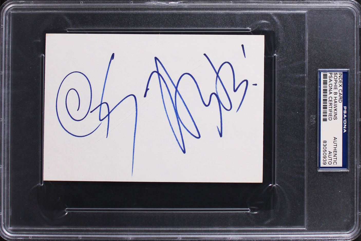 Sophie B Hawkins Tongues and Tails Authentic Signed 4x6 Index Card PSA/DNA Slab
