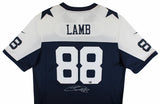 Cowboys CeeDee Lamb Signed Navy Blue Thanksgiving Nike Game Jersey Fanatics