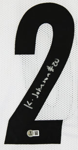 Kaleb Johnson Authentic Signed White Pro Style Jersey Autographed BAS Witness 2