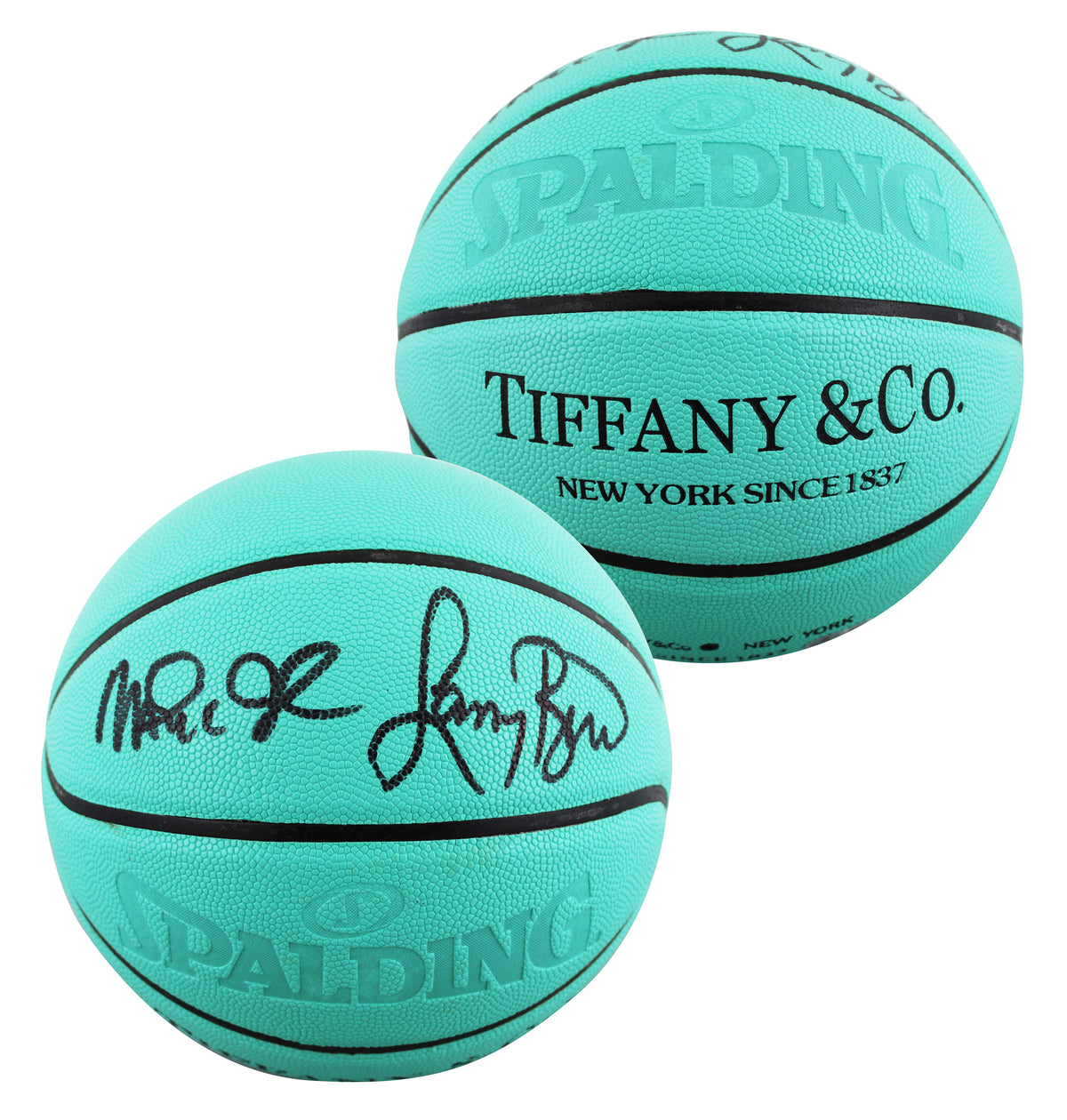 Magic Johnson & Larry Bird Signed Tiffany & Co X Spalding Basketball LE BAS W 3