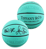 Magic Johnson & Larry Bird Signed Tiffany & Co X Spalding Basketball LE BAS W 3
