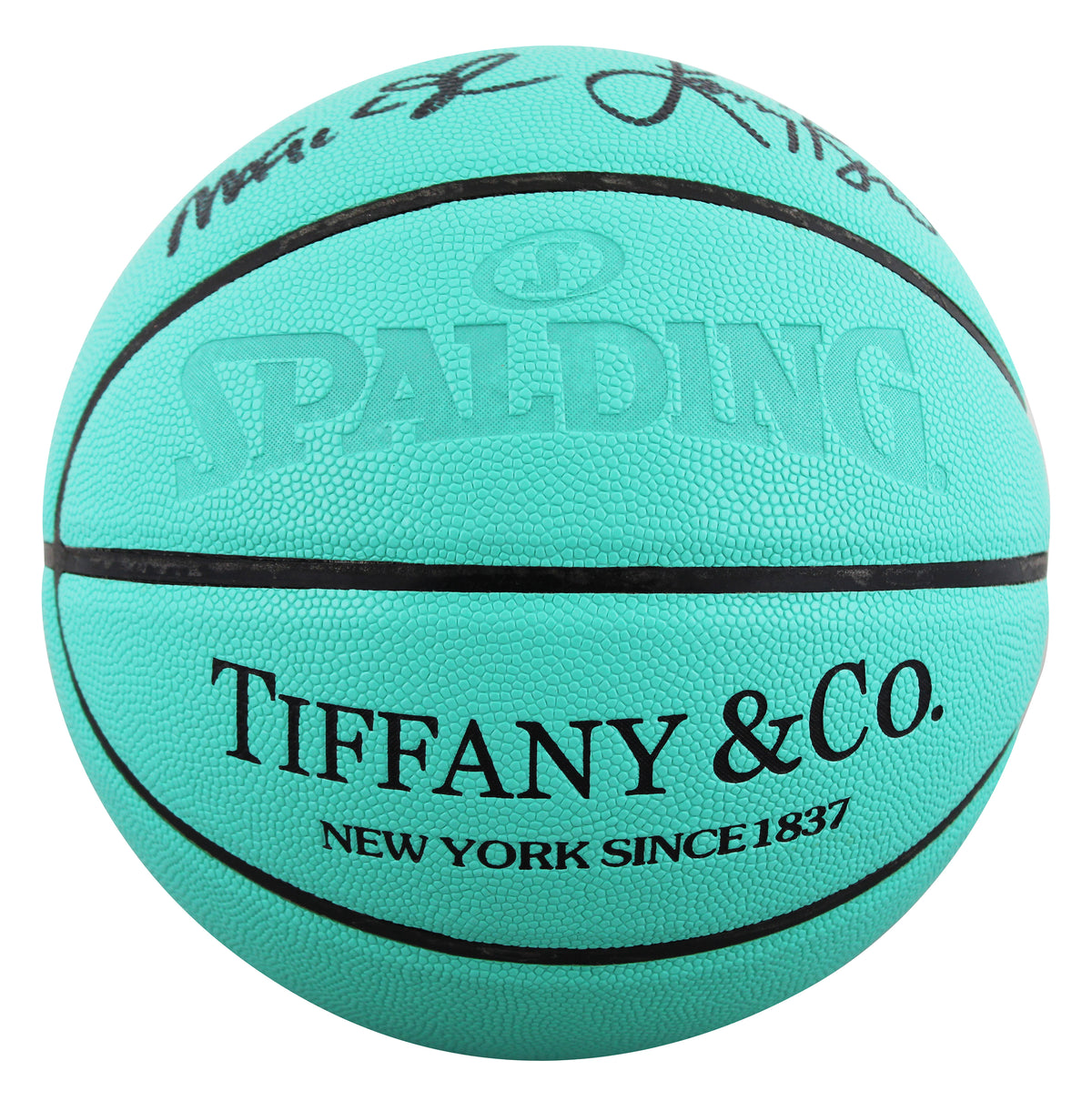 Magic Johnson & Larry Bird Signed Tiffany & Co X Spalding Basketball LE BAS W 4