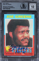 Steelers Joe Greene Authentic Signed 1971 Topps #245 Card Auto 10 BAS Slab 11