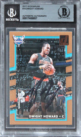 Hornets Dwight Howard Authentic Signed 2017 Donruss #19 Card Auto 10 BAS Slabbed