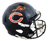 Bears Kyle Monangai Signed Full Size Speed Rep Helmet W/ Case BAS Witnessed