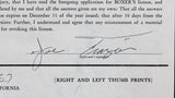 Joe Frazier Authentic Signed 8.5x13 1967 Boxing License Renewal App JSA #ZZ80605