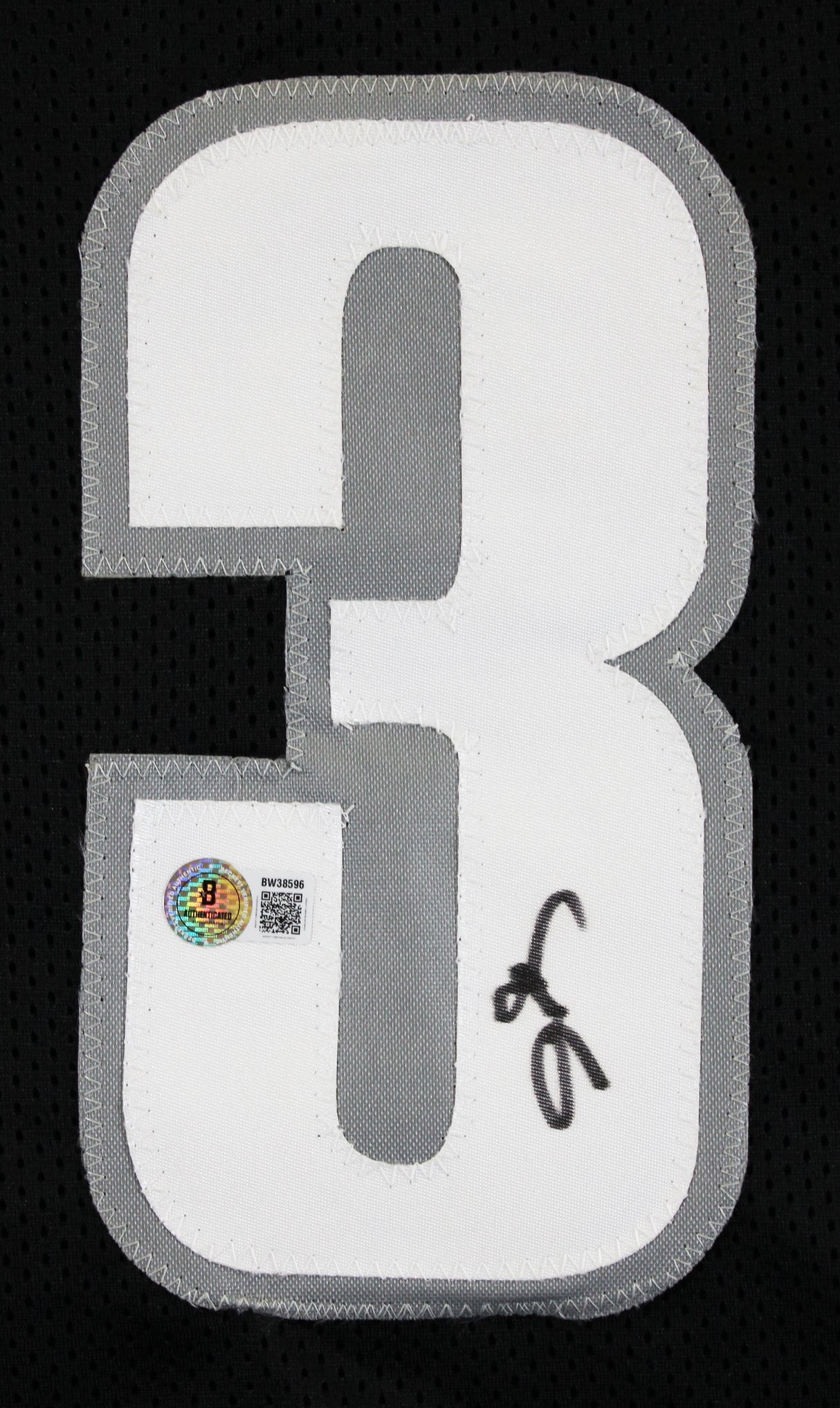 Georgetown Allen Iverson Authentic Signed Black Pro Style Jersey Autographed BAS