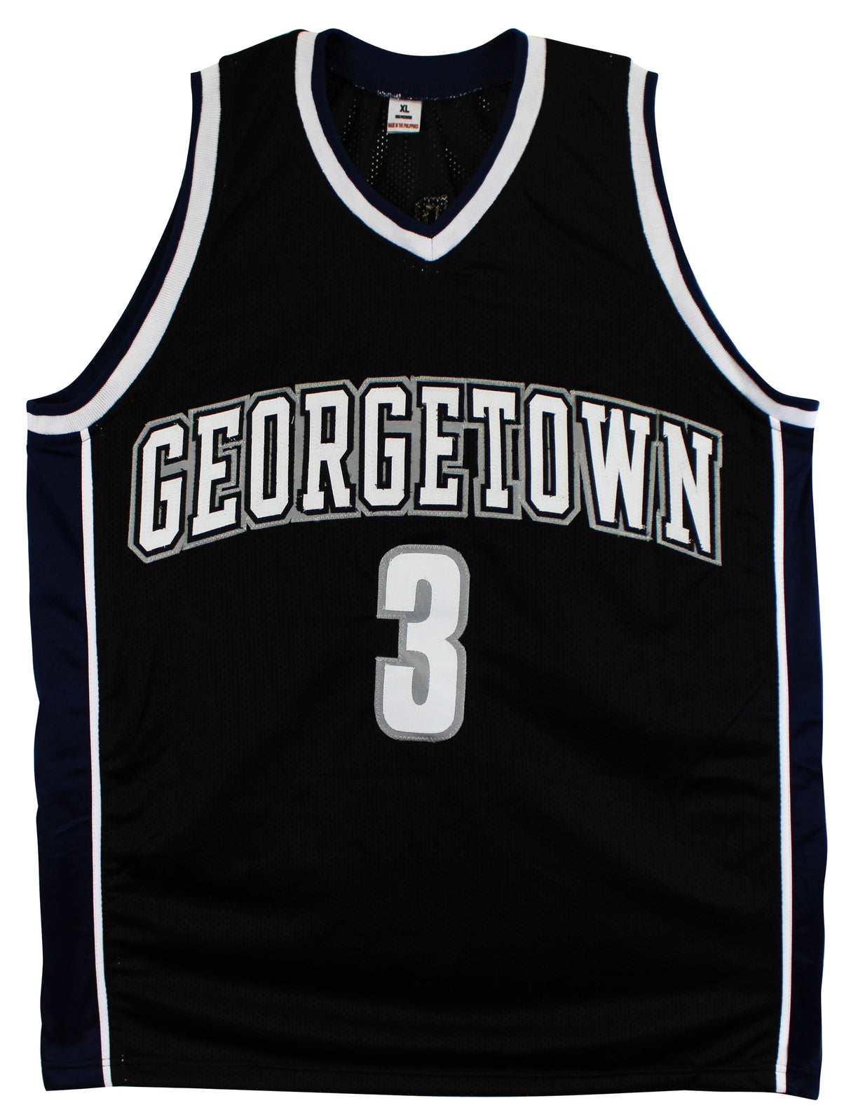 Georgetown Allen Iverson Authentic Signed Black Pro Style Jersey Autographed BAS