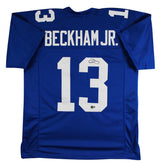 Odell Beckham Jr. Authentic Signed Blue Pro Style Jersey BAS Witnessed
