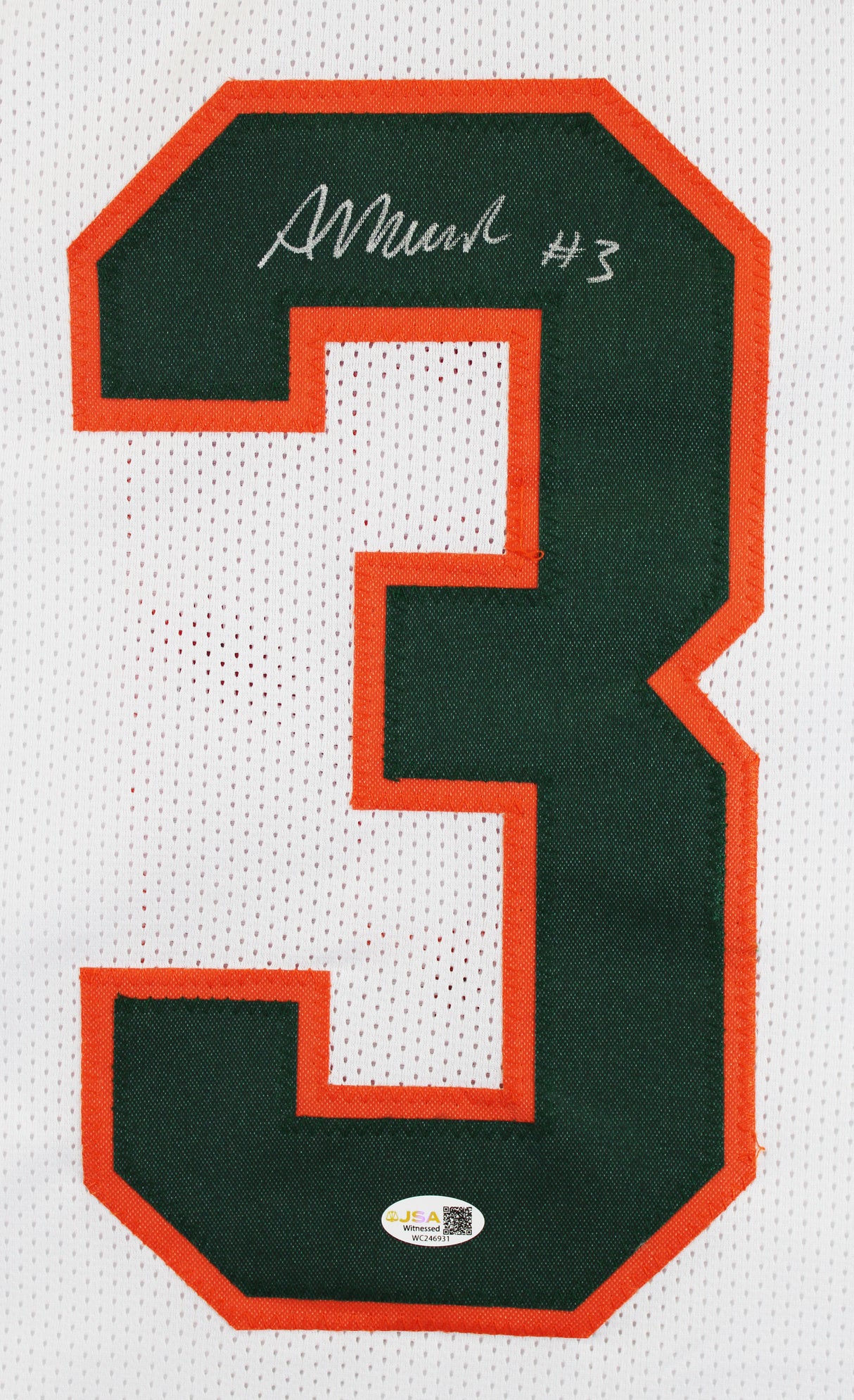 Miami Akheem Mesidor Authentic Signed White Pro Style Jersey JSA Witness